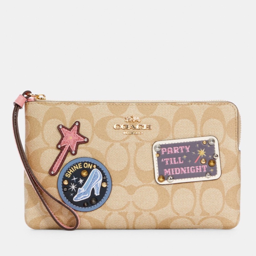 Disney X Coach Large Wristlet With Patches